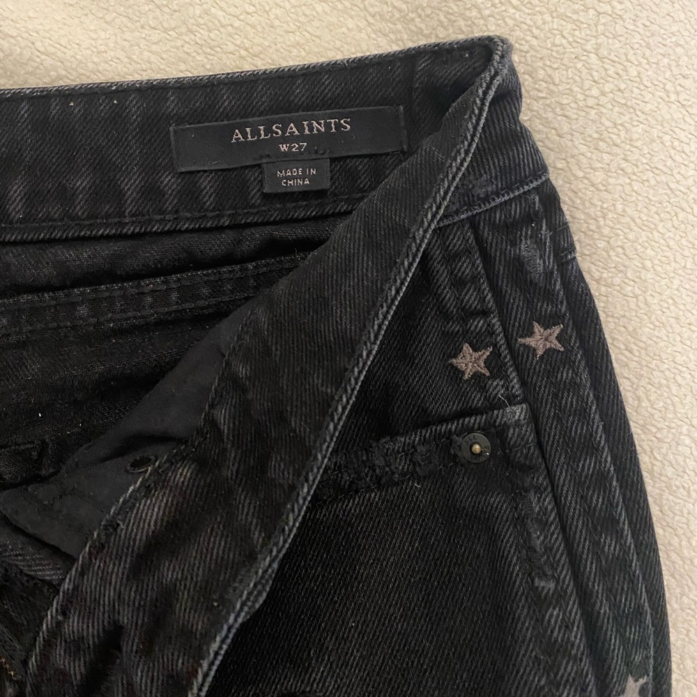 All Saints Black Jean Shorts